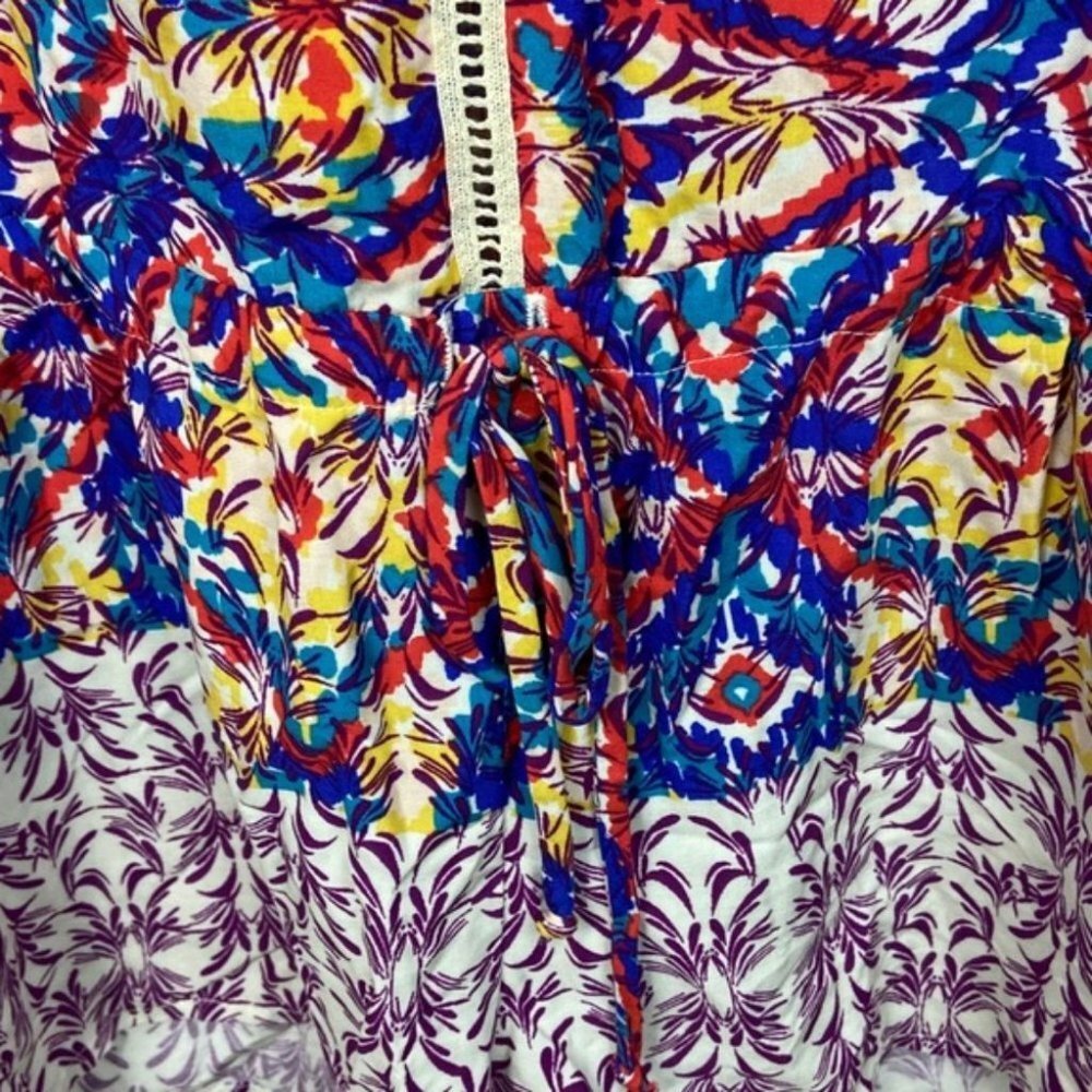 Michael Stars Talum Romper Bright Border Print Playsuit Bohemian Playsuit XS - Picture 7 of 10